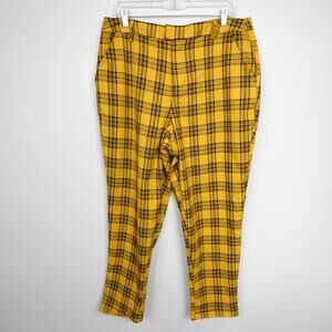 Hot Topic Pants Yellow Black Plaid Mall Goth Punk Grunge 90s Y2K Alt Emo